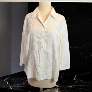 Vintage Eddie Bauer Embroidered Button Front Shirt Tailored Fit XL